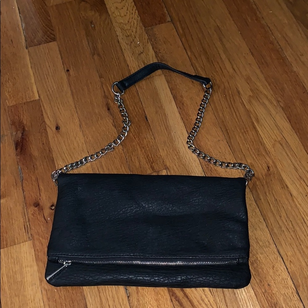 Faux leather clutch